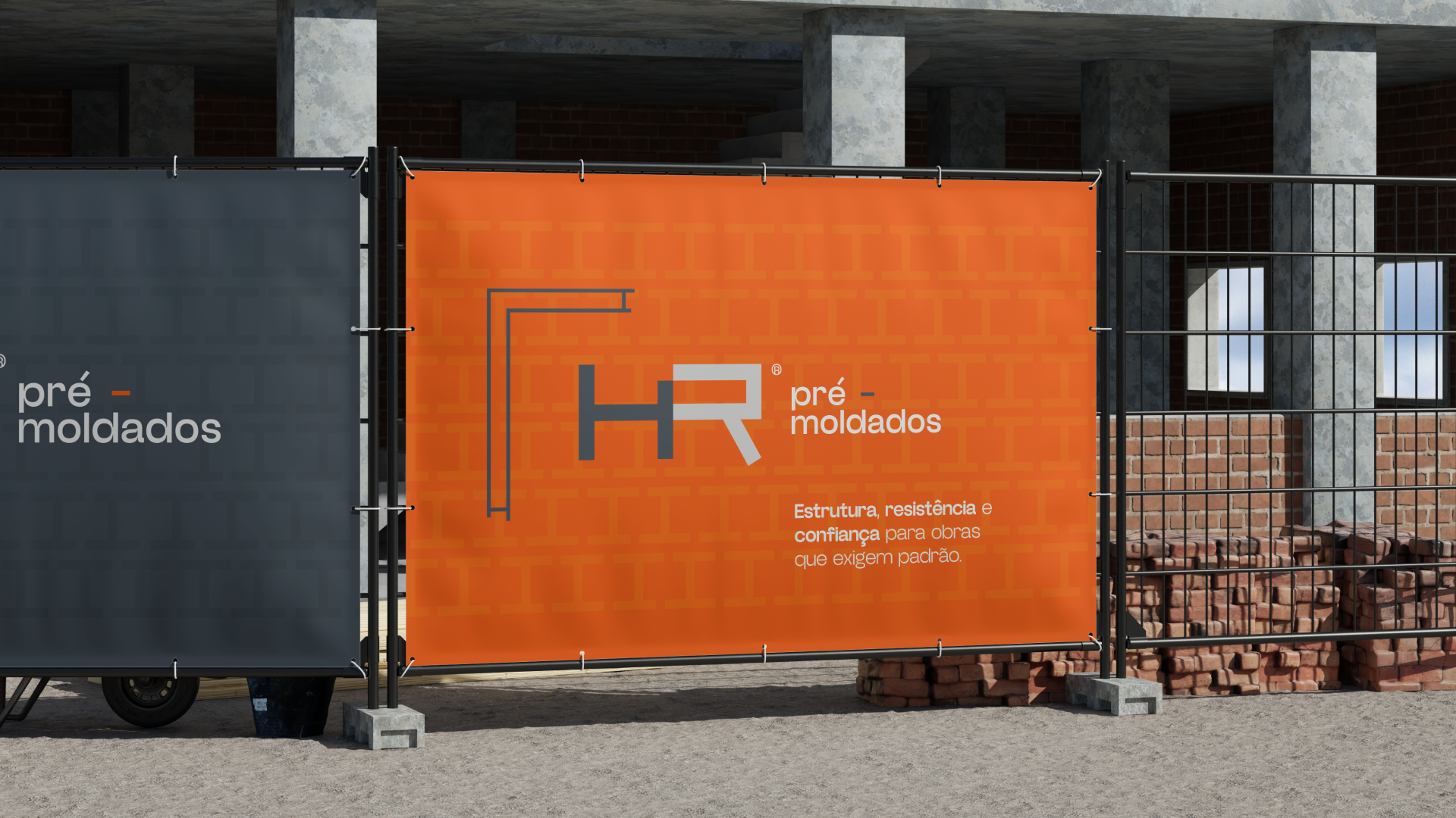 Banner HR Pré Moldados em obra